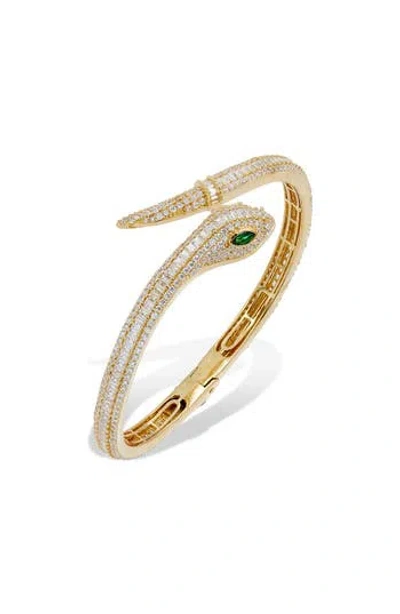 Savvy Cie Jewels Snake Bangle Bracelet In Gold