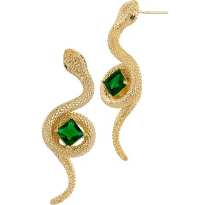 Savvy Cie Jewels Snake Cubic Zirconia Drop Earrings
