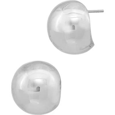 Savvy Cie Jewels Sphere Stud Earrings In Metallic