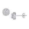 Savvy Cie Jewels Ss 925 0.10ctw Diamond And White Sapphire Earrings In White