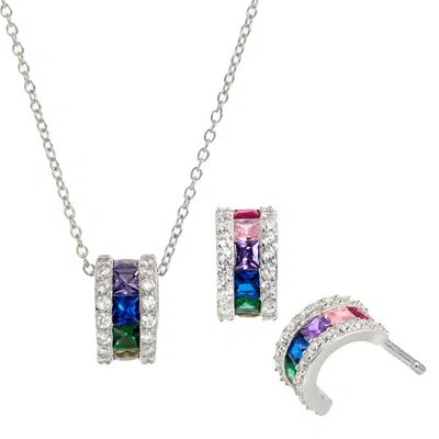 Savvy Cie Jewels Ss Rhondell Neck & Earrings In Blue