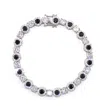 Savvy Cie Jewels Ss White Cz Bracelet In Blue