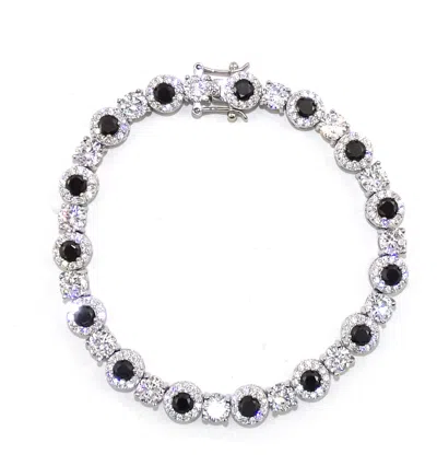 Savvy Cie Jewels Ss White Cz Bracelet In Blue
