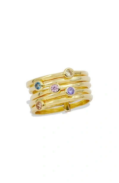 Savvy Cie Jewels Stacked Ring In Yellow