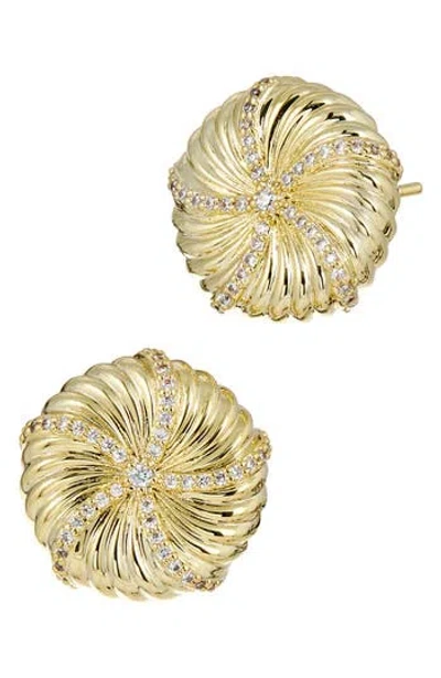 Savvy Cie Jewels Star Dollar Stud Earrings In Gold