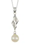 Savvy Cie Jewels Sterling Silver .925 Gold Plated Fresh Water Round Pearl Pendant