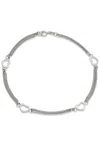 Savvy Cie Jewels Heart Charm Chain Anklet In Gray