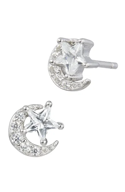 SAVVY CIE JEWELS STERLING SILVER .925 STAR & MOON EARRINGS