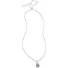 Savvy Cie Jewels Sterling Silver Jade & Cubic Zirconia Pendant Necklace In Silver