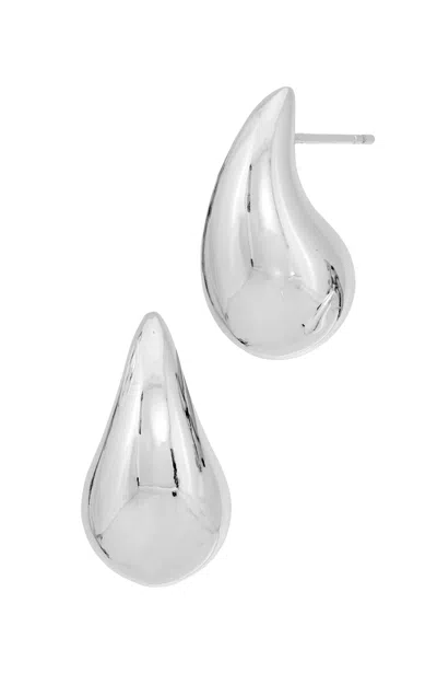 Savvy Cie Jewels Sterling Silver Rhodium Plate Earrings In White