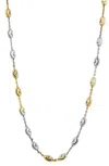 Savvy Cie Jewels Tri Color Bead Station Chain Necklace In Multi