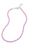 Savvy Cie Jewels Sterling Silver Turquoise Resin Enamel Anklet In Pink
