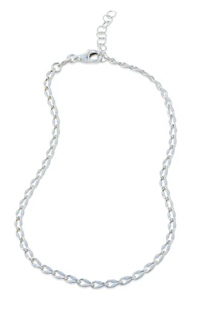 Savvy Cie Jewels Sterling Silver Turquoise Resin Enamel Anklet In Silver/white