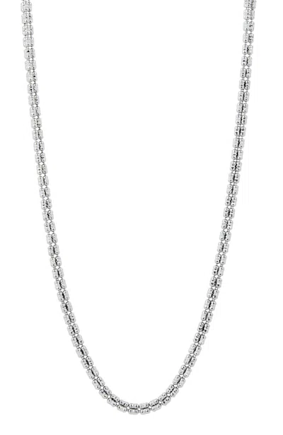Savvy Cie Jewels Sterling Silver Two Tone Diamond Cut Quad 3mm Necklace In White