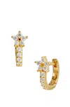 Savvy Cie Jewels Sterling Silver White Cz Small Huggie Earrings In Multi