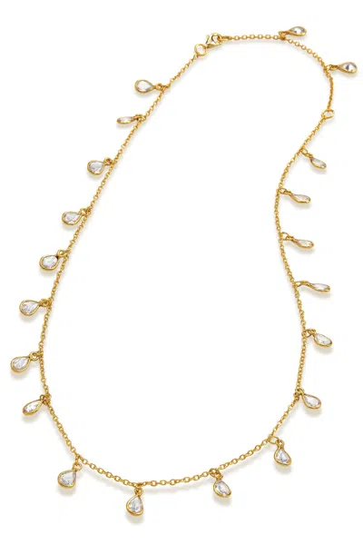 Savvy Cie Jewels Sterling Tear Drop Neck In Yellow