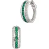 Savvy Cie Jewels Stone Hoop Earrings In Metallic