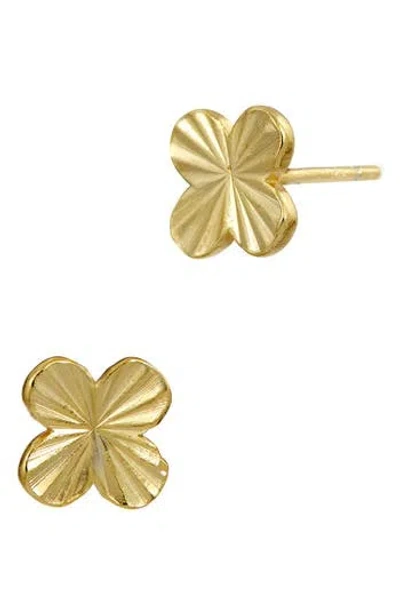 Savvy Cie Jewels Textured Petite Stud Earrings In Gold