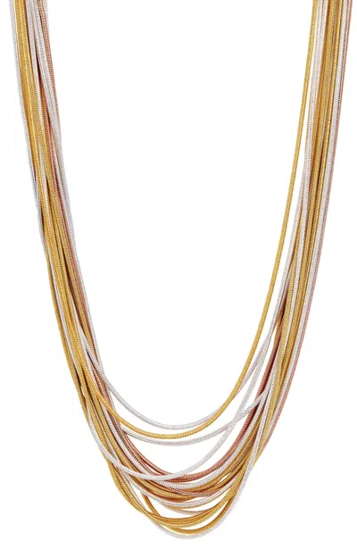 Savvy Cie Jewels Tri-color Multi-strand Long Necklace