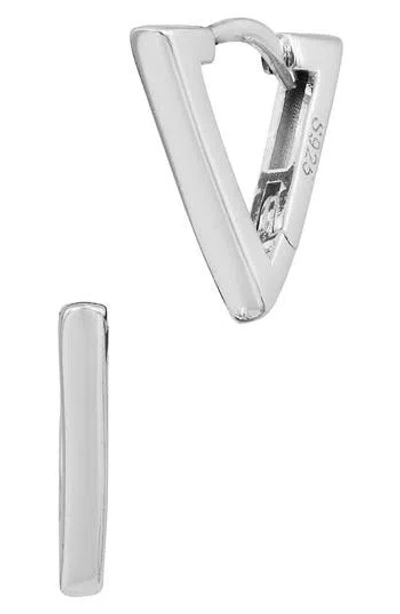 Savvy Cie Jewels Sterling Silver .925 Petite Triangle Earrings In Brown