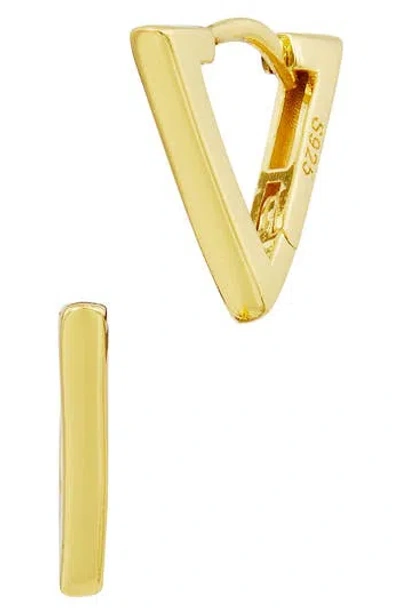 Savvy Cie Jewels Triangle Huggie Hoop Earrings In Yellow