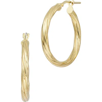 Savvy Cie Jewels Twisted Hoop Earrings In Gold