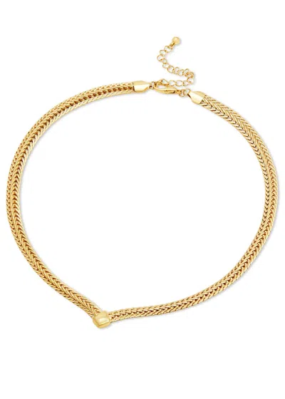 Savvy Cie Jewels V Neck Mesh Chain Necklace In Green