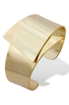 Savvy Cie Jewels 18k Yellow Gold Plated Wide Flare Bangle