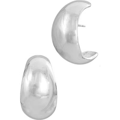 Savvy Cie Jewels Wide Moon Half Hoop Earrings