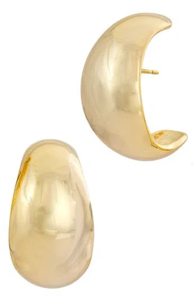 Savvy Cie Jewels Wide Moon Half Hoop Earrings