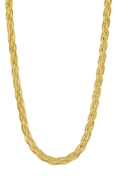 Savvy Cie Jewels Woven Chain Necklace In Gold
