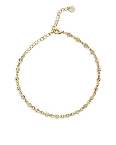 Savvy Cie Plated Cz Bubble Ankle Bracelet In Gold