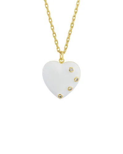 Savvy Cie Plated Cz Pendant Necklace In Gold