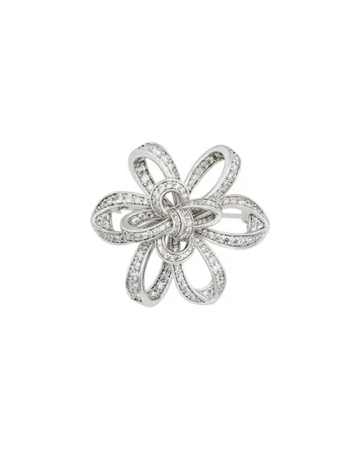 Savvy Cie Plated Cz Pin Brooch In Metallic