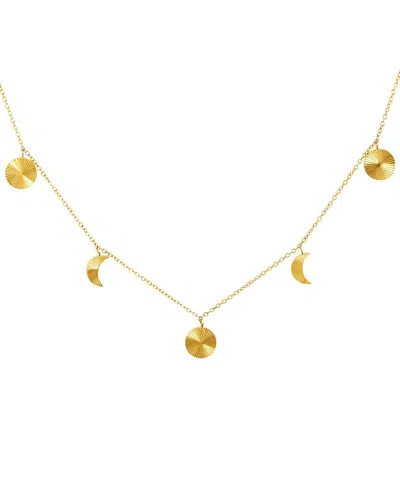 Savvy Cie Plated Moon Dangle Necklace