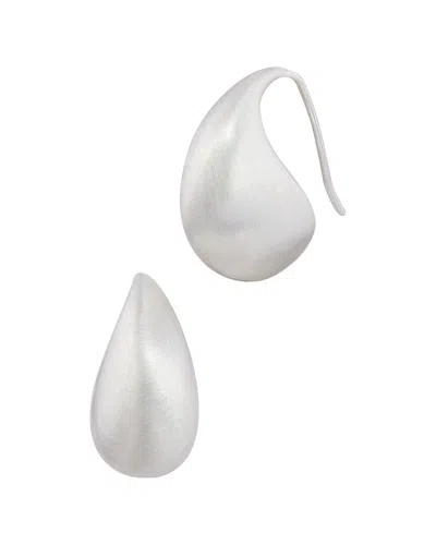 Savvy Cie Rhodium Plated Bronze Baby Teardrop Huggie In Metallic