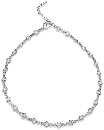Savvy Cie Rhodium Plated Cz Anklet