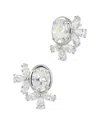 Savvy Cie Silver Cz Stud Earrings In Metallic