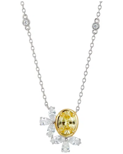 Savvy Cie Rhodium Plated Sterling Silver Pendant With Chain, In Metallic