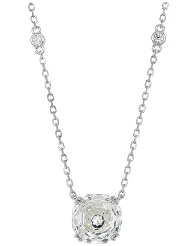 Savvy Cie Rhodium Plated Sterling Silver Pendant With Chain In Metallic