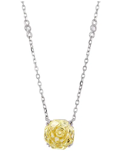 Savvy Cie Rhodium Plated Sterling Silver Pendant With Chain In Metallic