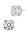 Savvy Cie Silver Cz Stud Earrings In Metallic