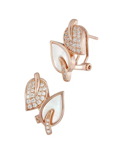 Savvy Cie Rose Gold Plated Sterling Silver Leaf Shaped Earri