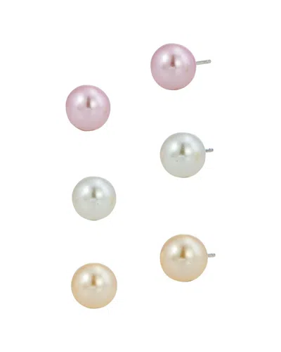 Savvy Cie Set Of 3 8mm Pearl Studs