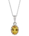 Savvy Cie Silver 1.10 Ct. Tw. Citrine Pendant Necklace In Silver