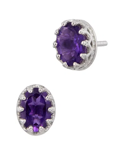 Savvy Cie Sterling Silver .925 1.60tcw Genuine Amethyst Stud