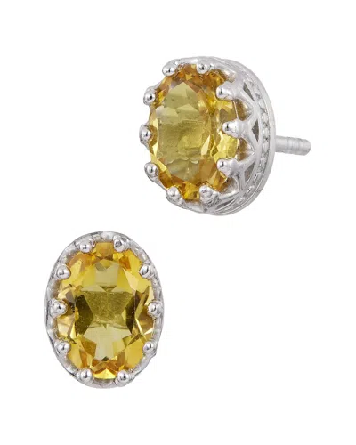 Savvy Cie Sterling Silver .925 1.60tcw Genuine Citrine Stud