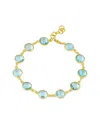 Savvy Cie Silver 18.00 Ct. Tw. Blue Topaz Link Bracelet