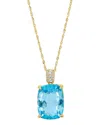 Savvy Cie Silver 18.00 Ct. Tw. Blue Topaz Statement Pendant
