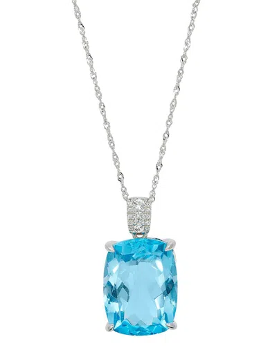 Savvy Cie Silver 18.00 Ct. Tw. Blue Topaz Statement Pendant